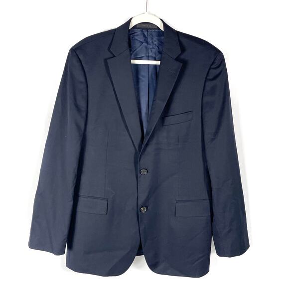 Hugo Boss Super 100s Blazer REDA Navy Blue 2-Button Jacket Wool Sz 40 R Men's - Picture 1 of 9